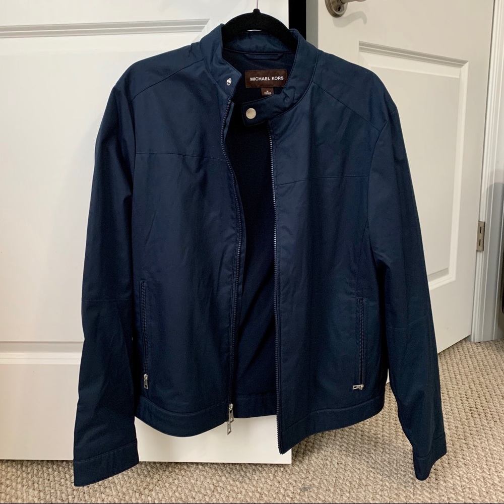 (EUC) Michael Kors Men’s Navy Racer Jacket (M)